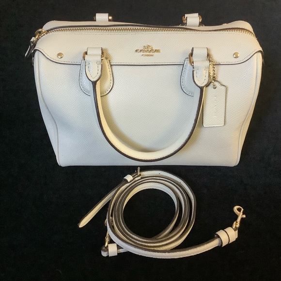 Coach Crossbody Bannet Purse White Pebble Leather - Picture 1 of 9